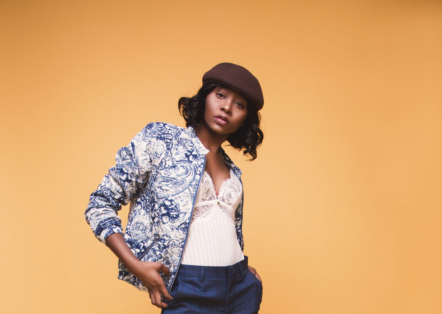 Patterned Bomber Jacket