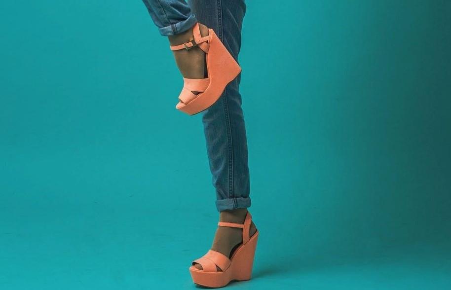 High Wedge Orange Sandal