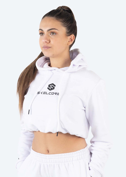 Skelcore: Women's Fleece Long Sleeve Crop Hoodie