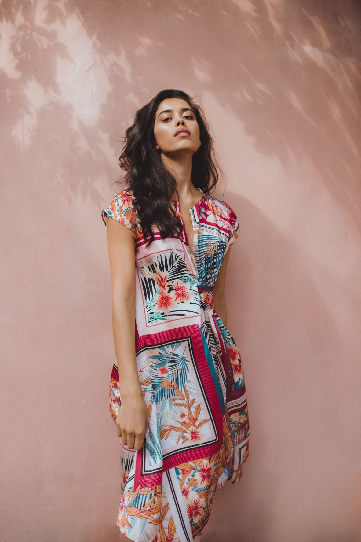 Flower Print Silk Dress