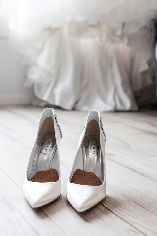 Ruffle Back Wedding Pumps