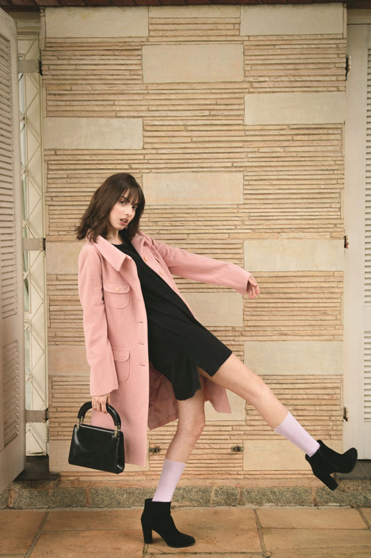 Pink Wool Overcoat