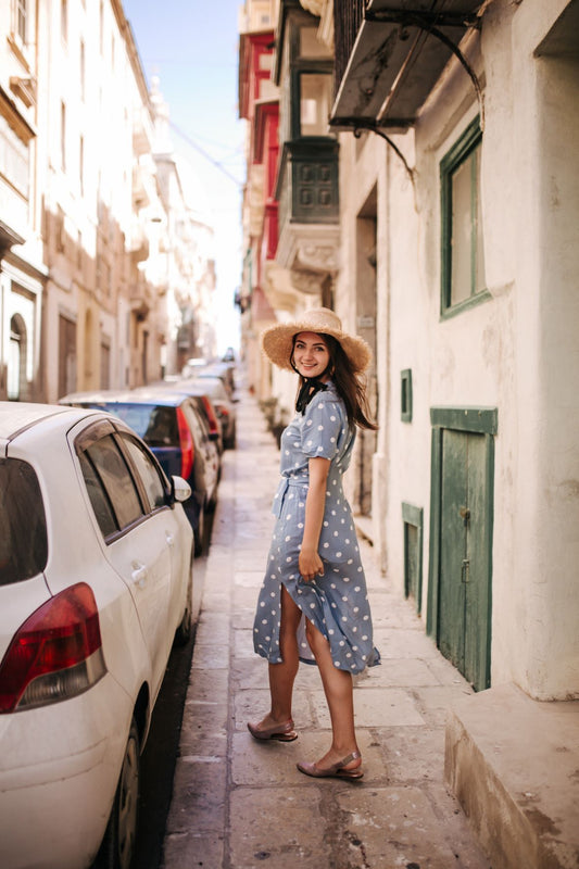 Polka Dot Me Blue Dress
