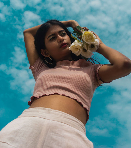 Ribbed Mockneck Crop Top