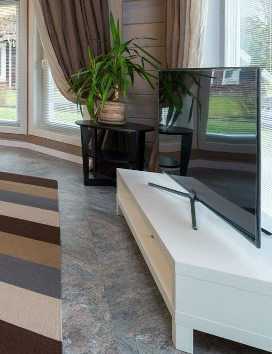 White Media Table with Storage Shelf