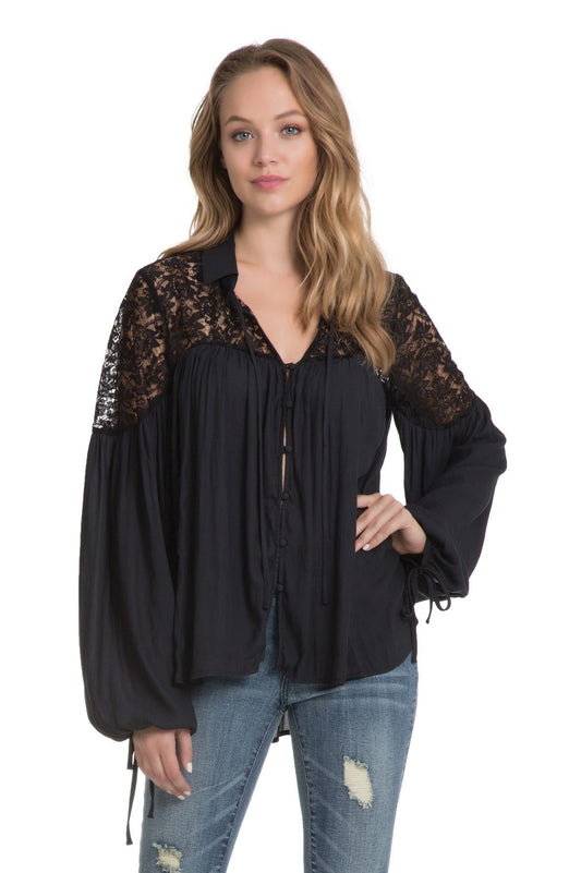 Women's Drapey V-Neck Blouse