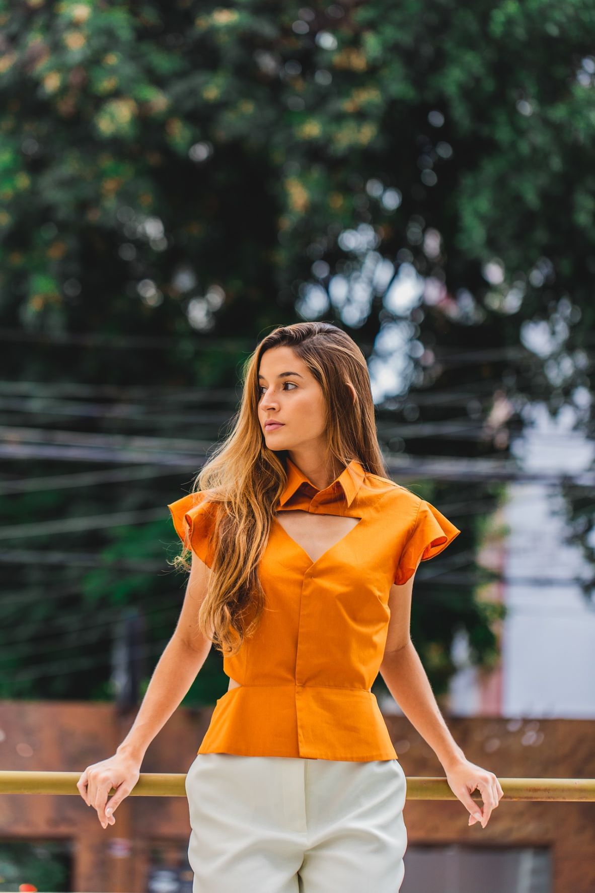 Cut Out Cinch Waist Top
