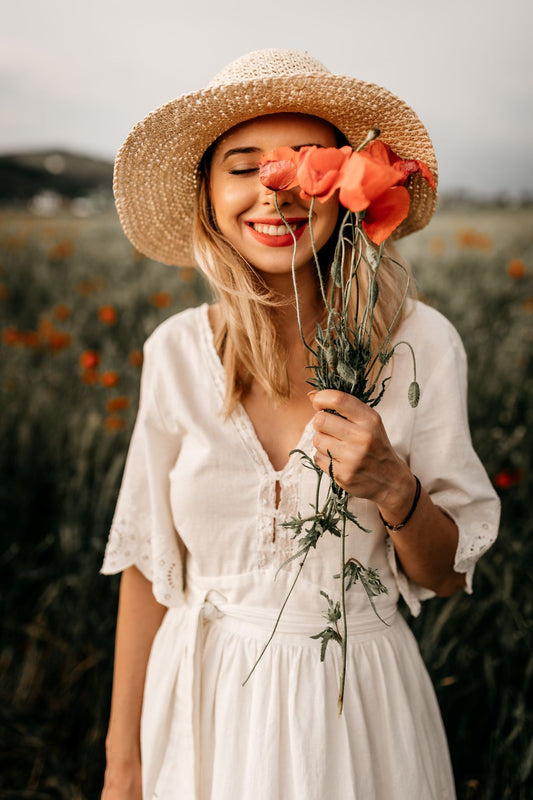 Rosy Smiles Tie-Waist Dress
