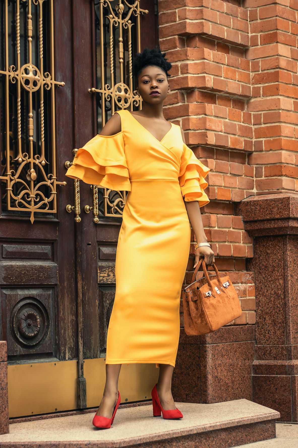 Cold Shoulder Ruffle Dress